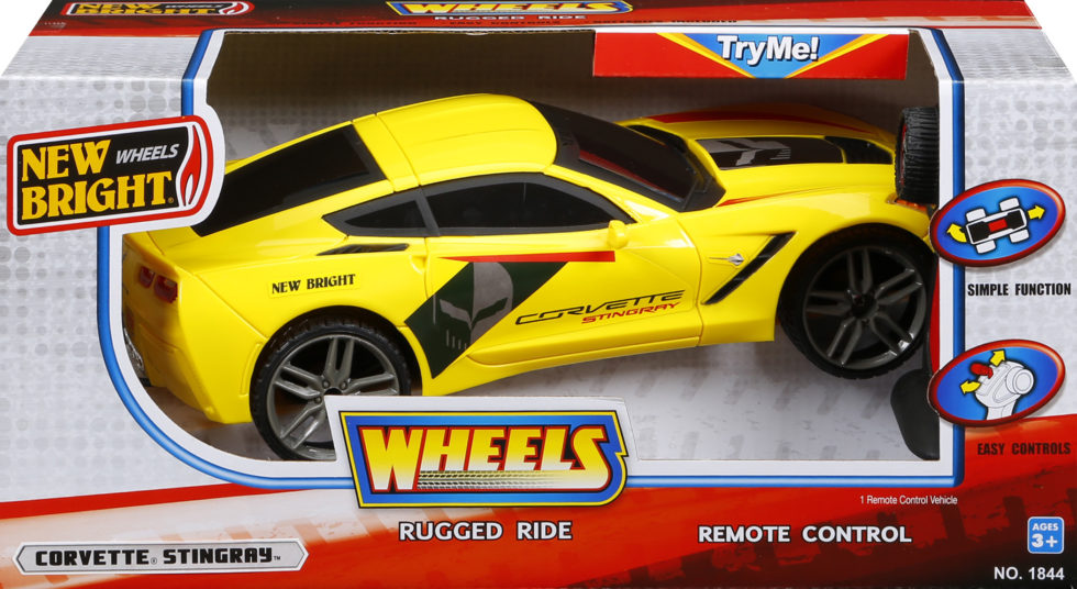 yellow corvette ride on toy