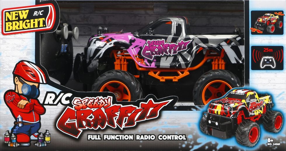 new bright graffiti truck