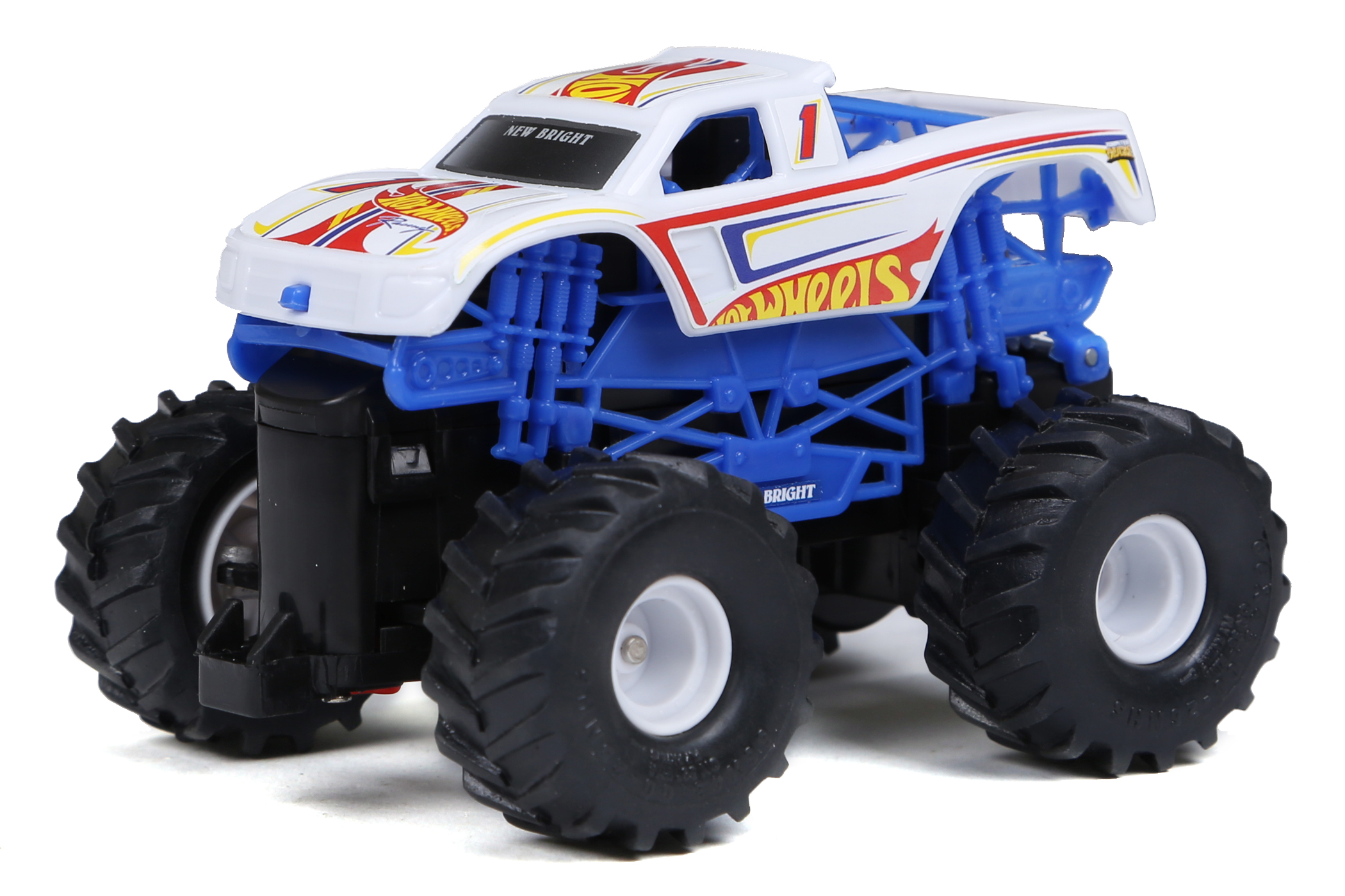 R/C Monster Truck Hot Wheels Racing #1 - White - New Bright Industrial Co.